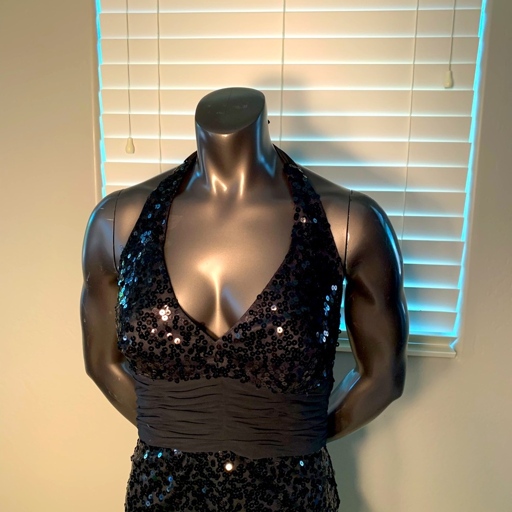 White House Black Market - black sequined dress S 6